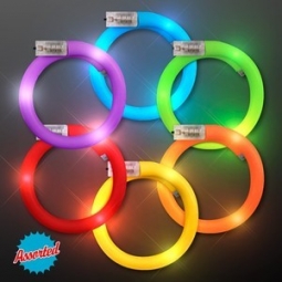 ASSORTED Flashy LED Flashing Light Up Curl Tube Wrap Bracelets